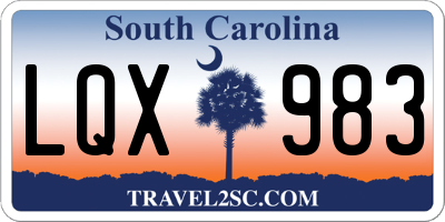 SC license plate LQX983