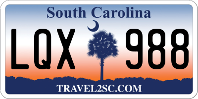 SC license plate LQX988