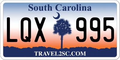 SC license plate LQX995