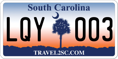 SC license plate LQY003