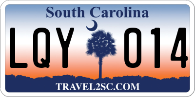 SC license plate LQY014
