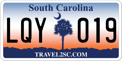 SC license plate LQY019