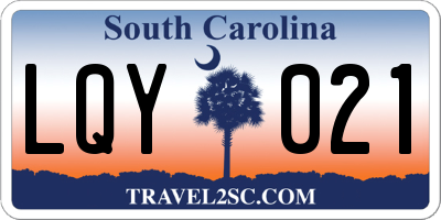 SC license plate LQY021