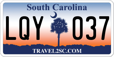 SC license plate LQY037