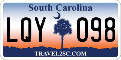SC license plate LQY098