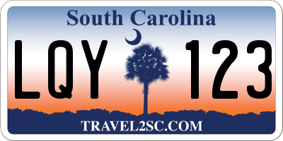 SC license plate LQY123