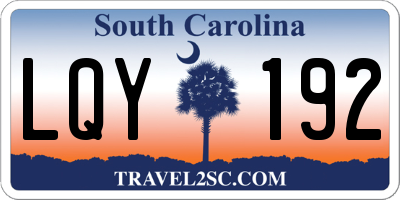 SC license plate LQY192