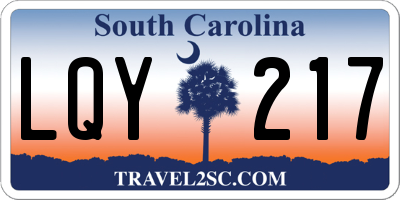 SC license plate LQY217