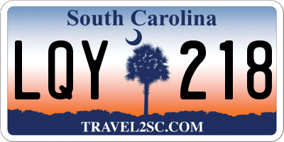 SC license plate LQY218