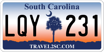 SC license plate LQY231