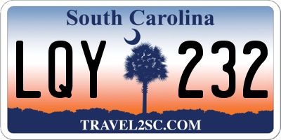 SC license plate LQY232