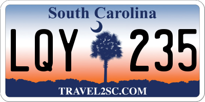SC license plate LQY235