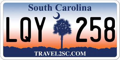 SC license plate LQY258