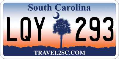 SC license plate LQY293