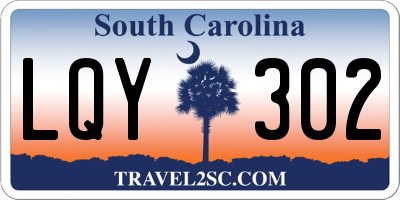 SC license plate LQY302