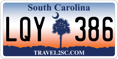 SC license plate LQY386