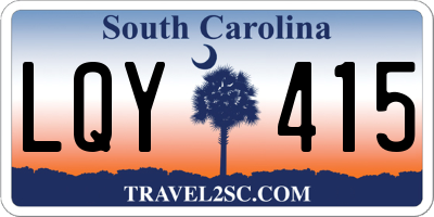 SC license plate LQY415