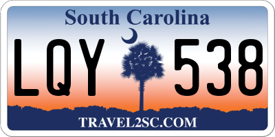 SC license plate LQY538