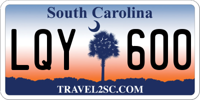 SC license plate LQY600