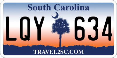 SC license plate LQY634