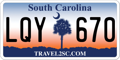SC license plate LQY670