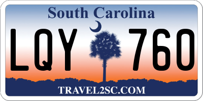 SC license plate LQY760