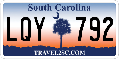 SC license plate LQY792