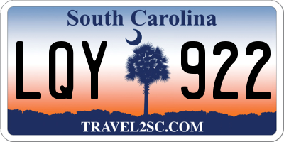 SC license plate LQY922