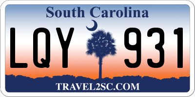 SC license plate LQY931