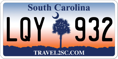 SC license plate LQY932