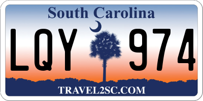 SC license plate LQY974
