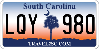 SC license plate LQY980