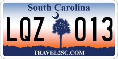 SC license plate LQZ013
