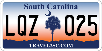 SC license plate LQZ025