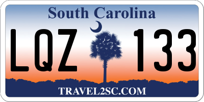 SC license plate LQZ133