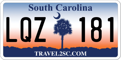 SC license plate LQZ181
