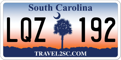 SC license plate LQZ192