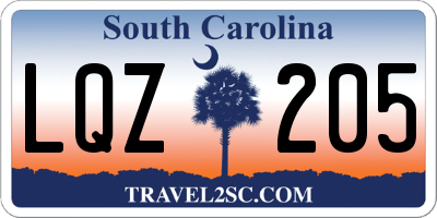 SC license plate LQZ205
