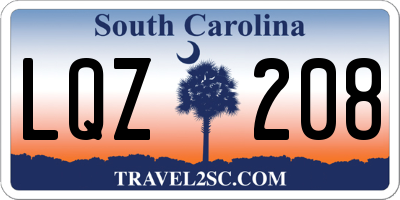 SC license plate LQZ208