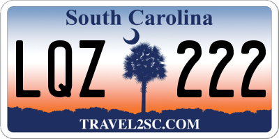 SC license plate LQZ222