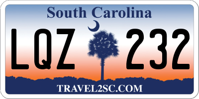 SC license plate LQZ232