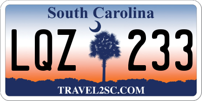 SC license plate LQZ233