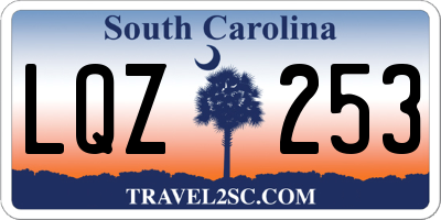 SC license plate LQZ253