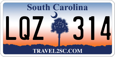 SC license plate LQZ314