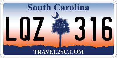 SC license plate LQZ316