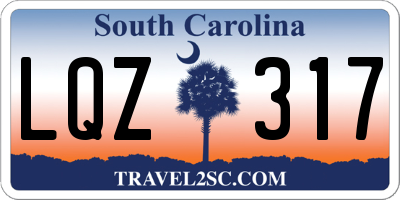 SC license plate LQZ317