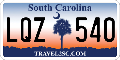 SC license plate LQZ540