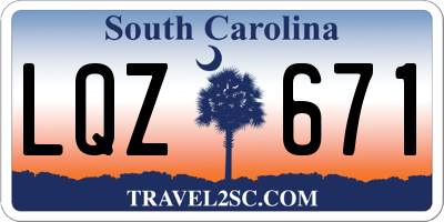 SC license plate LQZ671