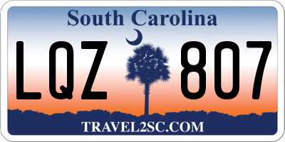 SC license plate LQZ807