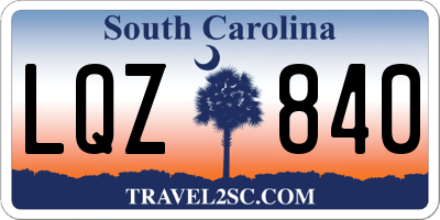 SC license plate LQZ840